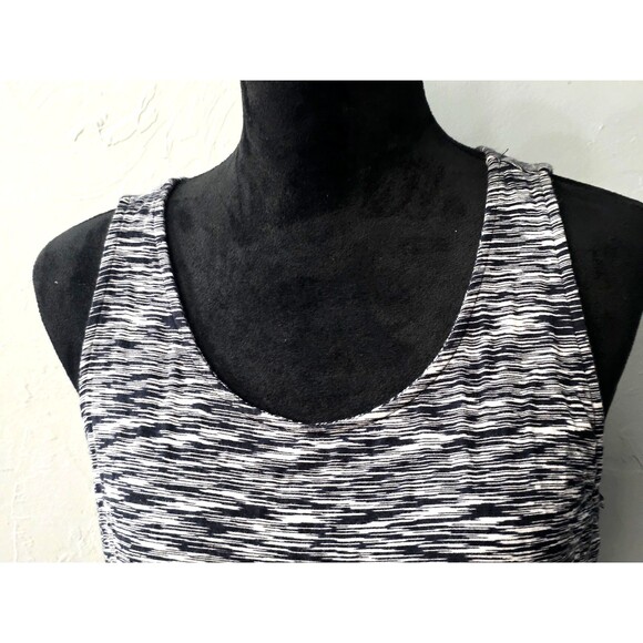 Merona Sleeveless Maxi Dress White Black Heathered with Elastic‎ Waist Sz Medium - Picture 4 of 11